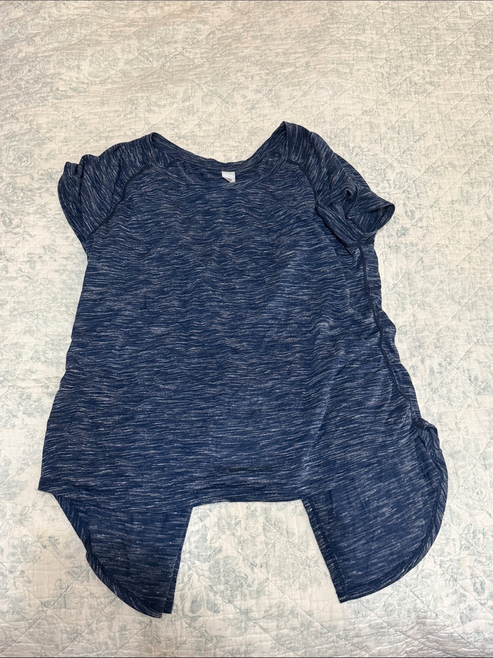 Women's Navy Heather Short Sleeve Tee - Relaxed Everyday Top